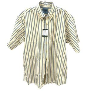 L.L. Bean Easy Care Chambray stripped men’s short sleeves shirt